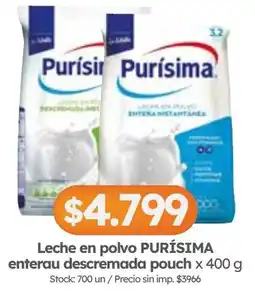 Cordiez Purísima leche en polvo entera instantánea oferta