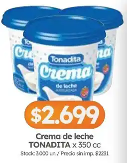 Cordiez Tonadita crema de leche oferta