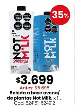 Coto Not milk bebida a base avena/ de plantas oferta