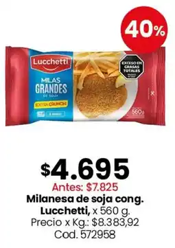 Coto Lucchetti milanesa de soja cong. oferta