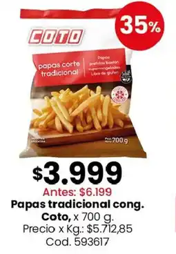 Coto Coto papas tradicional cong. oferta