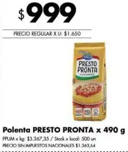 Disco Presto pronta polenta oferta