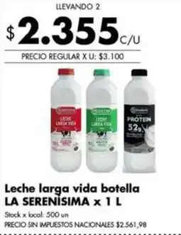 Disco La serenisima leche larga vida botella oferta