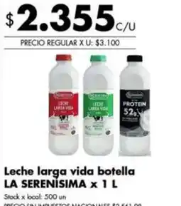 Disco La serenisima leche larga vida botella oferta