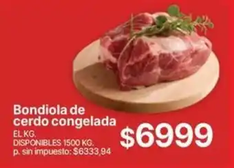 Supermercados Vea Bondiola de cerdo congelada oferta