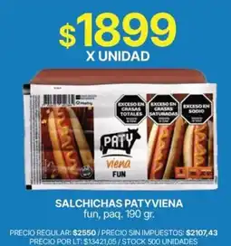 Supermercados Vea Paty salchichas viena fun oferta