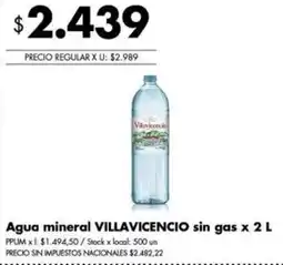 Disco Villavicencio agua mineral sin gas oferta