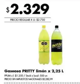 Disco Pritty gaseosa limón oferta