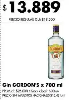 Disco Gin Gordon's oferta