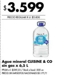 Disco Cuisine & co agua mineral sin gas oferta