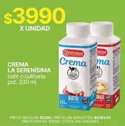 Supermercados Vea La serenisima crema batir o culinaria oferta