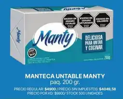 Supermercados Vea Manty manteca untable oferta