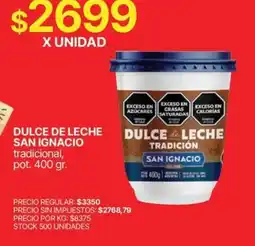 Supermercados Vea San ignacio dulce de leche tradicional oferta