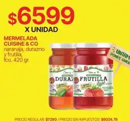 Supermercados Vea Cuisine & Co mermelada naranaja, durazno y frutilla oferta