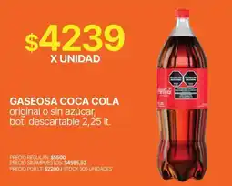 Supermercados Vea Coca cola gaseosa original o sin azúcar oferta