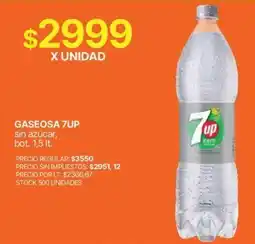 Supermercados Vea 7up gaseosa sin azucar oferta