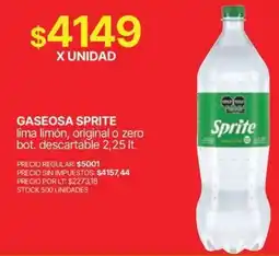 Supermercados Vea Sprite gaseosa lima limón original o zero oferta