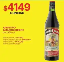 Supermercados Vea Amargo obrero aperitivo oferta