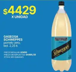Supermercados Vea Schweppes gaseosa pomelo zero oferta