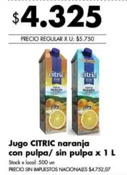 Disco Citric jugo naranja con pulpa/ sin pulpa oferta