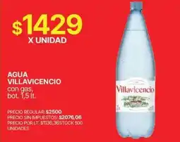 Supermercados Vea Villavicencio agua con gas oferta