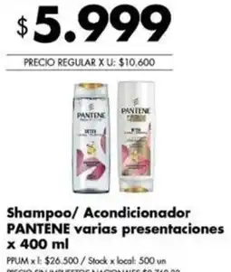 Disco Pantene shampoo/ acondicionador varias presentaciones oferta