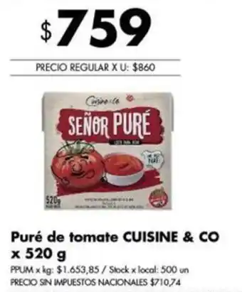 Disco Cuisine & co puré de tomate oferta