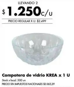 Disco Krea compotera de vidrio oferta