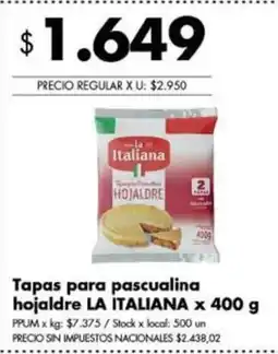 Disco La italiana tapas para pascualina hojaldre oferta