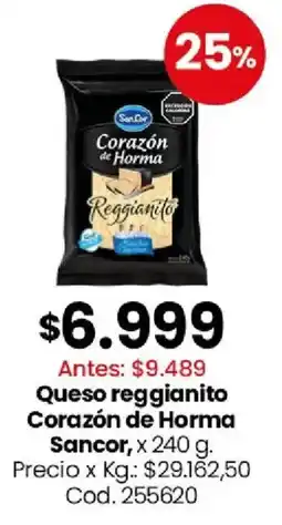 Coto Sancor queso reggianito corazón de horma oferta