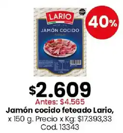 Coto Lario jamón cocido feteado oferta