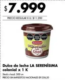 Disco La serenísima dulce de leche colonial oferta