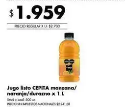 Disco Cepita - jugo listo manzana/naranja/durazno oferta