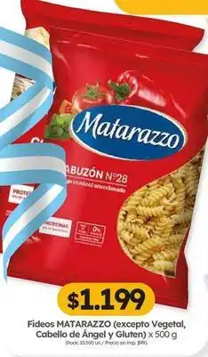 Cordiez Matarazzo - fideos (excepto vegetal, cabello de ángel y gluten) oferta