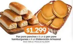 Cordiez Pan para panchos x 6 un o pan para hamburguesas x 4 un oferta