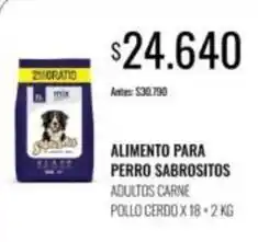 Supermercados Tadicor Sabrositos - alimento para perro sabrositos adultos carne pollo cerdo x 18 + 2 kg oferta