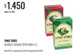 Supermercados Tadicor Vino toro - vino toro blanco / rosado tetra brik oferta