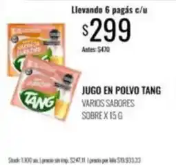 Supermercados Tadicor Tang - jugo en polvo oferta