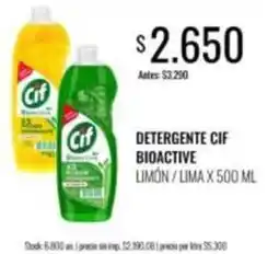 Supermercados Tadicor Cif - detergente bioactive limón / lima oferta