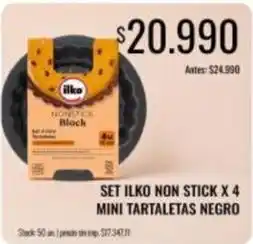 Supermercados Tadicor Ilko - set non stick x 4 mini tartaletas negro oferta
