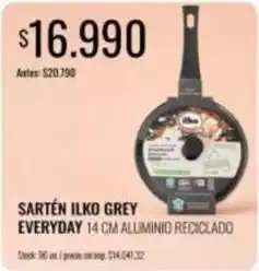 Supermercados Tadicor Ilko - sartén ilko grey everyday 14 cm aluminio reciclado oferta