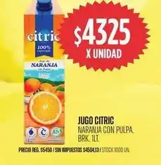 Supermercados Vea Citric - jugo citric naranja con pulpa oferta
