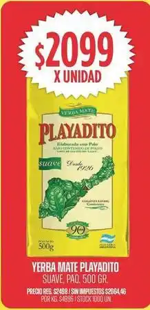 Supermercados Vea Playadito - yerba mate playadito suave oferta