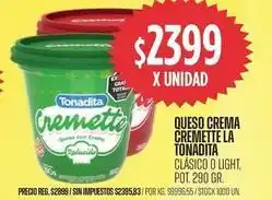 Supermercados Vea Tonadita - queso crema cremette oferta