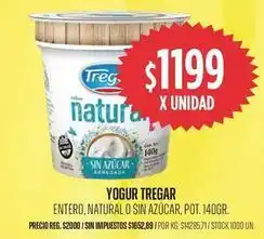 Supermercados Vea Tregar - yogur entero, natural o sin azúcar oferta