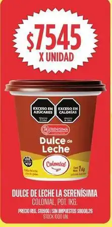 Supermercados Vea La serenísima - dulce de leche colonial oferta