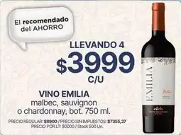 Supermercados Vea Emilia - vino malbec, sauvignon o chardonnay oferta