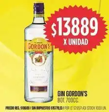 Supermercados Vea Gordon's - gin oferta