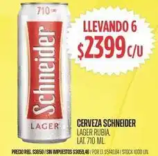Supermercados Vea Schneider - cerveza lager rubia oferta