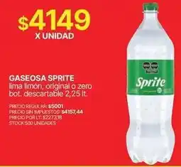 Supermercados Vea Sprite - gaseosa lima limon, original o zero bot. descartable oferta